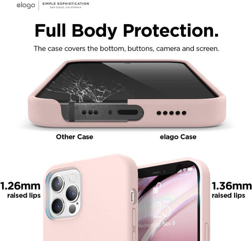 elago Magnetic Silicone Case (Lovely Pink) for iPhone 12/12 Pro, Built-in Magnets, Compatible with MagSafe Accessories, Case...