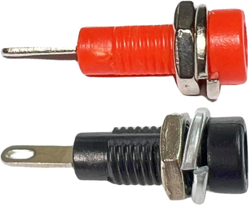 2mm Banana Socket - Red and Black, Solder-Type, Panel Mount for RC Models, Instruments, Audio, 5 Pairs...