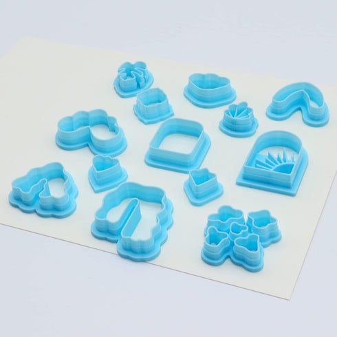 MURMUR Polymer Clay Cutters for Earrings, Set of 13 Small Clay Earring Cutters for Polymer Clay Jewelry Plastic Clay Molds Different Shape Ceramic...