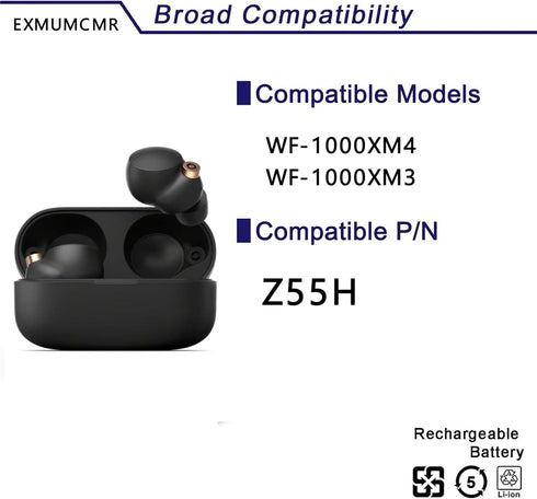 1PCS Z55H 3.85V Battery, Compatible with Sony WF-1000XM4 WF1000XM4 WF1000XM3 WF-SP900 Bluetooth Headset Battery Z55H CP1254 +Tools...