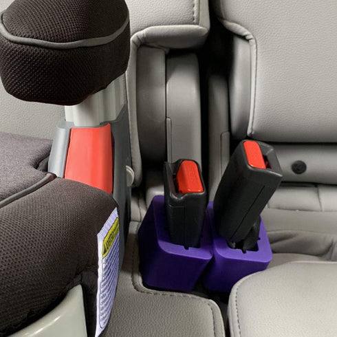 BPA Free Seat Belt Buckle Booster (2-Pack) - Raises Your Buried Seat Belt Receptacles for Easy Access - Easier Buckling - Gift Sticker Set Educate...