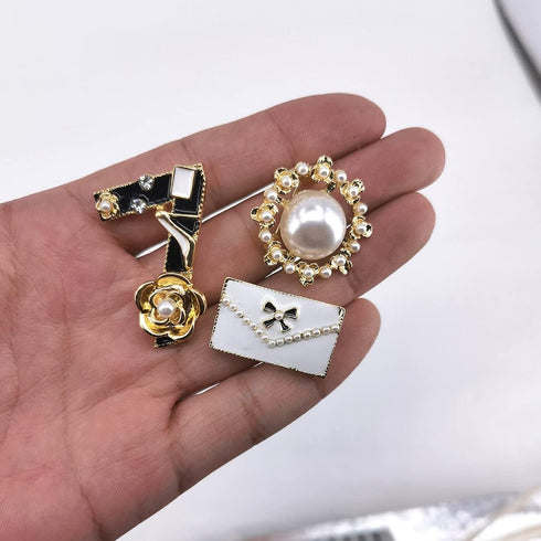 Celebrity Designer Inspired Flower Brooch Pin Gift Set Jewelry For Wedding Party...