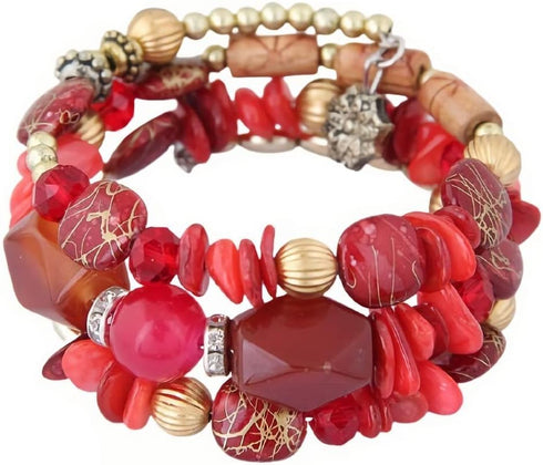 Pingyongchang Boho Agate Beads Charms Bracelet Multilayer Irregular Bracelets for Women Vintage Jade Stone Man Bracelets Yoga Turquoise Bangles Et...