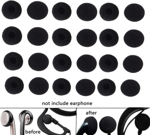 Lsgoodcare 100 Pack Replacement Ear Foam for 18mm Earpiece Headphone Two Way Radio Walkie Talkie Headset...
