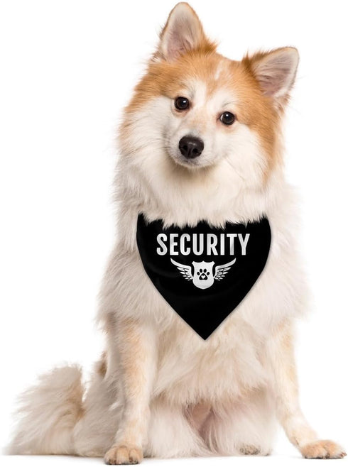 Security Dog Bandana, Dog Bandana, Black Pet Dog Scarf Accessories, Pet Dog Triangle Scarf, Funny Cute Dog Bandana, Dog Bandana for Small Medium L...