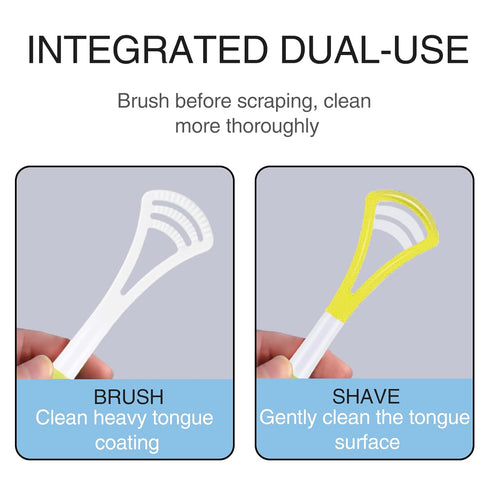 3 Pack Tongue Scrapers 100% BPA Free - Dual Sides Tongue Scraper Cleaner Help Fight Bad Breath (Yellow)...