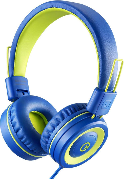 noot products Kids Headphones with Microphone K12 Stereo 5ft Long Cord with 85dB/94dB Volume Limit Wired On-Ear Headset for iPad/Amazon Kindle,Fir...