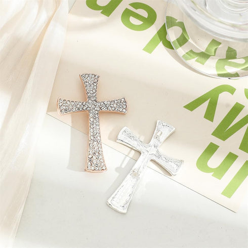 Rhinestone Cross Brooch Pin for Women Girls Crystal Christian Cross Star Brooches Lapel Pin Sparkling Religious Unisex Faith Lightweight Dress Acc...
