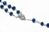 Nazareth Store Deep Blue Crystal Beads Rosary Catholic Necklace Holy Soil Medal Cross Crucifix Velvet Bag...