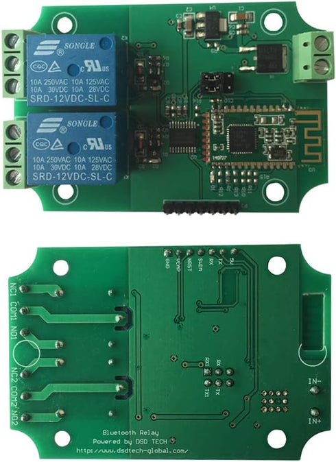 DSD TECH 2 Channel Bluetooth 4.0 BLE Relay Module for iPhone and Android(12V)......