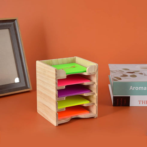 Sticky Note Holder Sticky Note Organizer 3”x3” Wood Sticky Notes Holder Desktop Non Sticky Notes Sticky Notepad Organizer for Office Home School D...