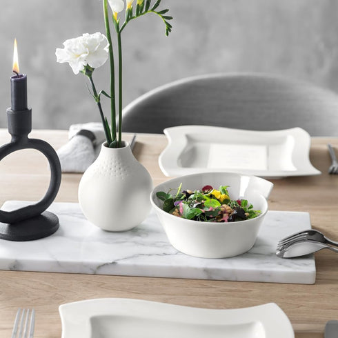 Villeroy & Boch New Wave Large Round Rice Bowl, 20.25 oz, Premium Porcelain, Made in Germany, White...