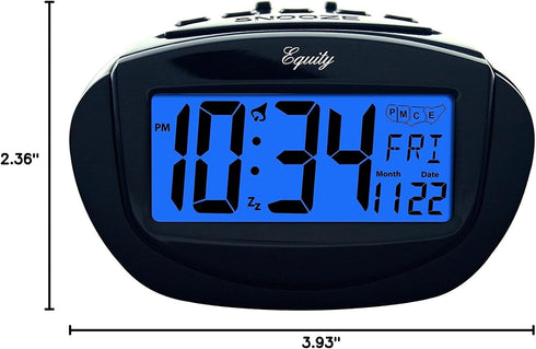 Equity by La Crosse 31022 Insta-Set LCD Alarm Clock, Black...