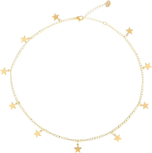 S.J JEWELRY Women Simple Delicate Full Moon 14K Gold Plated/Rose Gold/Silver Plated Layered Pendant Handmade Star Chokers Necklaces...