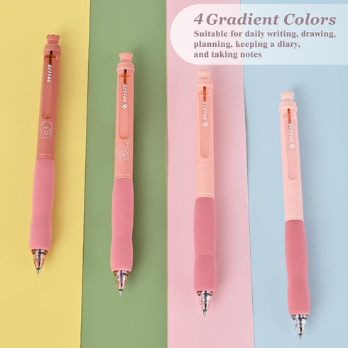 BAYTORY 8Pcs Retractable Erasable Gel Pens, 4 Blue & 4 Black Ink 0.5 mm Fine Point with Cute Eraser, Smooth Write Quick Dry School Office Note Tak...
