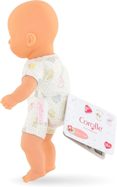 Corolle Mini Calin Bunnies Baby Doll - Small 8" Soft Body with Blue Eyes and Bunny Pattern Outfit, Vanilla-Scented, Easy to Hold - for Kids Ages 1...