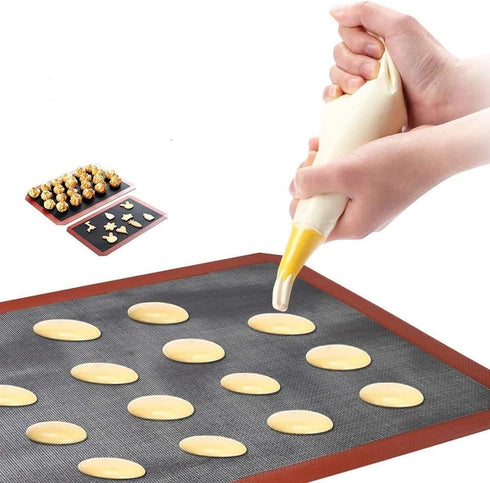 Perforated Silicone Baking Mats, 2 PCS Eclair Silicone Mat for Half Sheet?Tray Pan Liners Perfect Bakeware for Making Cookies, Macarons, Bread and...