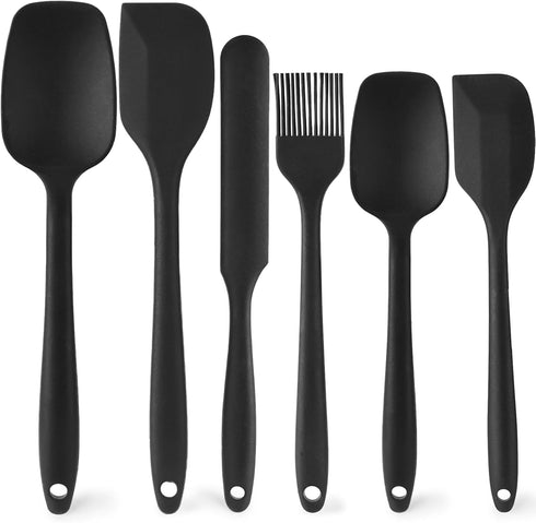 HANSGO 6PCS Silicone Spatula Set, Rubber Spatula High Heat-Resistant One Piece Seamless Design Cooking Spatulas Kitchen Utensils Set for Kitchen C...