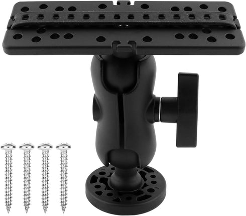 Fish Finder Mount - 360 Degree Ball-Mount Fish Finder Mount Base - Plastic Fish Finder Bracket - Fish Finder Holder - Fish Finder Rack for Boat Ka...
