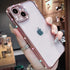 Casechics Compatible with iPhone Case,Luxury Glitter Bling Sparkly Diamond Electro Plated Frame Edge Border Full Body Protective Clear Soft Shockp...