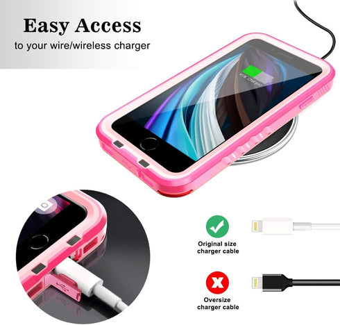 SPORTLINK Waterproof Case for iPhone SE 3rd 2022/iPhone SE 2nd 2020/iPhone 7/8 - Full Body Shockproof Dustproof Phone Screen Protector Rugged Wate...