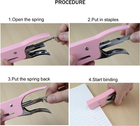 Small Hand-held Stapler Set, 15 Sheet Capacity, includes 750Pcs Staples and A Staple Remover, Mini Desktop Stapler for Office, School, Home or Tra...