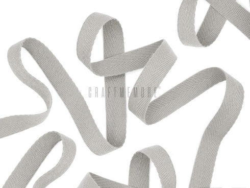 CRAFTMEMORE 1/2 Inch Twill Tape Fabric Ribbons Webbing Herringbone Twill Bias Binding Tape for Clothes Sewing Craft Trim Lace 36 Yards (MP28 Gray)...