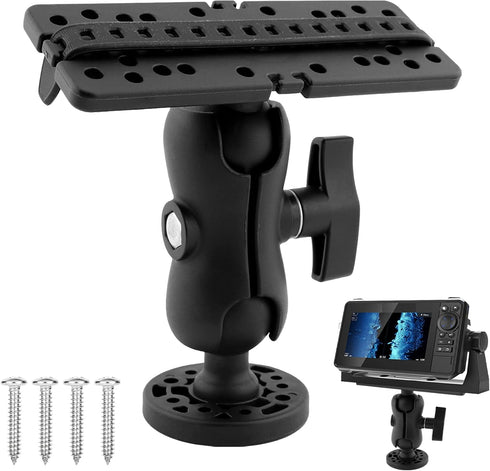Fish Finder Mount - 360 Degree Ball-Mount Fish Finder Mount Base - Plastic Fish Finder Bracket - Fish Finder Holder - Fish Finder Rack for Boat Ka...