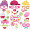 25Pcs Candy Land Photo Booth Props with Stick, Candyland Selfie Props, Candy Shop Party Supplies, Lollipop Birthday Theme Backdrop Decorations, Bo...