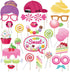 25Pcs Candy Land Photo Booth Props with Stick, Candyland Selfie Props, Candy Shop Party Supplies, Lollipop Birthday Theme Backdrop Decorations, Bo...