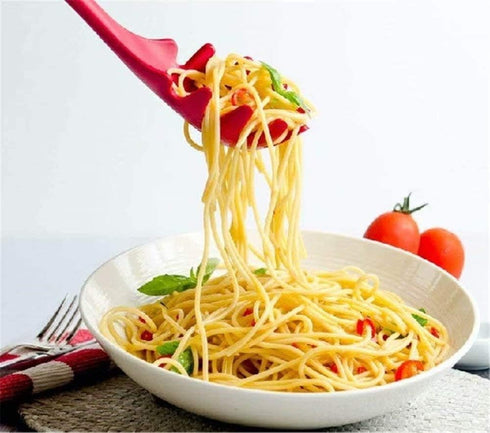 Silicone Pasta Fork,11Inch Spaghetti Spoon Pasta Fork,High Heat Resistant to 480°F, Hygienic One Piece Design, Spaghetti Strainer & Server Spoon I...