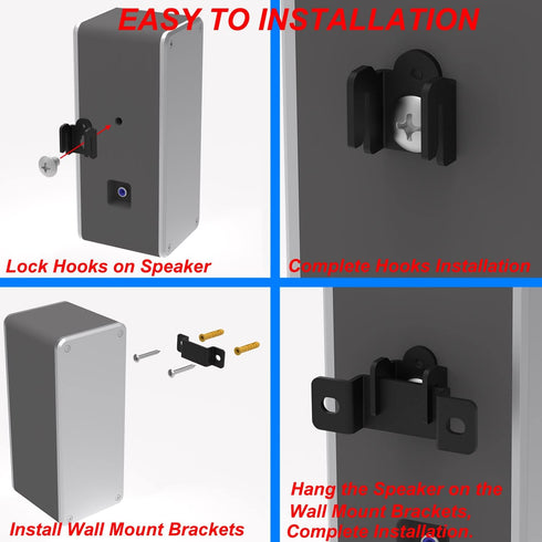 Speaker Wall Mount for Samsung, Sony, Vizio, Roku, and More Rear Speakers, Wall Mounting Brackets for Satellite Speakers, Surround Sound Speaker, ...