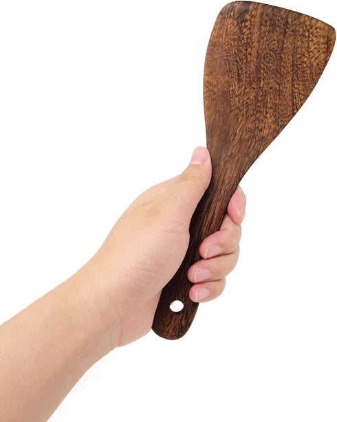 Honbay 2PCS Wooden Rice Spoon Rice Paddle Rice Cooker Spatula Kitchen Cooking Spoons for Kitchen (oblique head)...