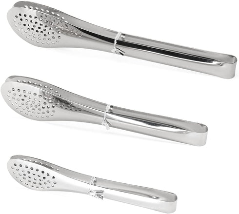 TOPULORS Stainless Steel Tongs Set (7/9/11 Inch) - Heavy Duty Kitchen & BBQ Tongs for Cooking, Grilling, Frying, Baking, Salad, Buffet - Dishwashe...