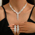 Unicra Silver Bride Necklace Earrings Set Bridal Wedding Jewelry Sets Rhinestone Prom Costume Choker Necklaces for Women and Girls (Silver-2 Pack ...