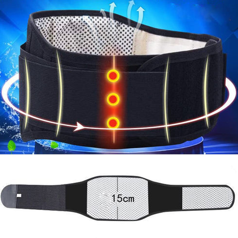 Heating Lower Back Brace Back Support Belt for Pain Relief Heated Back Brace Magnetic Therapy Waist Belt Wrap Adjustable Heating Lumbar Support Be...
