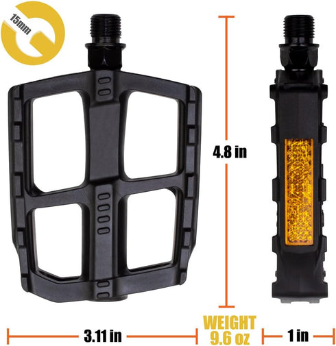 BV Bike Pedals - Universal Fit Bicycle Pedal 9/16" Compatible, Non-Slip & Durable Lightweight for Most Adult Bikes & MTB...