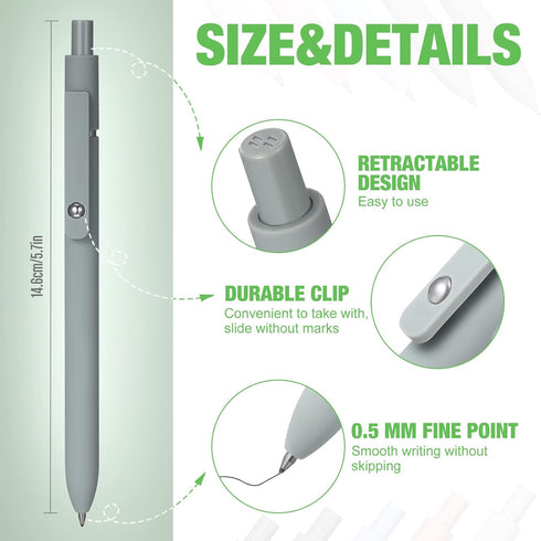 Gel Ink Pens Quick Dry Ink Pens Retractable Ink Pens Bulk Rolling Ball Gel Ink Pens Fine Point Smooth Writing Pens 0.5 mm for School Office Home, ...