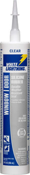 White Lightning W31111010 Silicone Rubber Window & Door Sealant, Clear, 10 fl. oz....