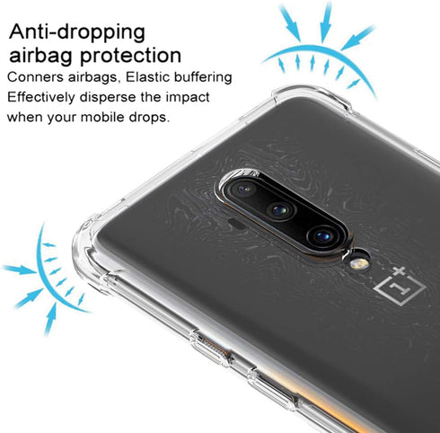Osophter for Oneplus 7T Pro Case Clear Transparent Reinforced Corners TPU Shock-Absorption Flexible Cell Phone Cover for One Plus 7T Pro 5G McLare...