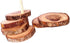 Holy Land Market Hand Carved Olive Wood Coaster Set of 5 Plus Base - Natural Wooden Coasters, 3.5 Inches Each...