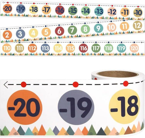 Number Line Bulletin Board Border -20 to 120 Straight Border Trim for Classroom Decorations Math Class Moving Mountains Roll...