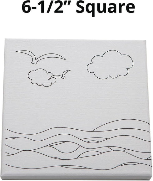 S & S Worldwide Paint-Your-Own Designer Canvas Set I, 2 each of 6 Pre-Printed Designs, Great For Kids & Adults, DIY Ready To Paint, 6-1/2" x 6-1/2...