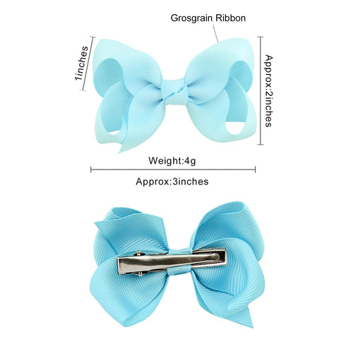 40PCS 3Inch Hair Bows for Girls Grosgrain Ribbon Toddler Hair Accessories with Alligator Clips for Toddlers Baby Girls Kids Teens in Pairs...