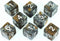 Grey Pearl Dice - 8 D6 Set - 'Gargoyle'...