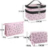 Travel Makeup Bag Organizer, Waterproofing Toiletry Bag Set, Skincare Bag with 2 Cosmetic Bags for Women, Pink Makeup Bag...