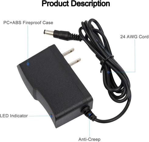 AC DC 9V 1A Power Supply Adapter 1000mA 5.5mm x 2.5m 9V1A Wall Charger 1000mA Power Adapter 9 Volt for ADSL Router Arduino...