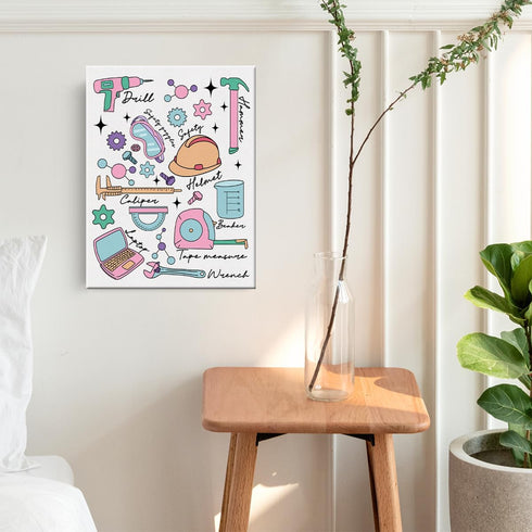 Engineer Office Decor Engineering Gifts Engineering Professionals Canvas Wall Art Framed Art Paintings Wall Decor Artwork Posters Gifts for Engine...