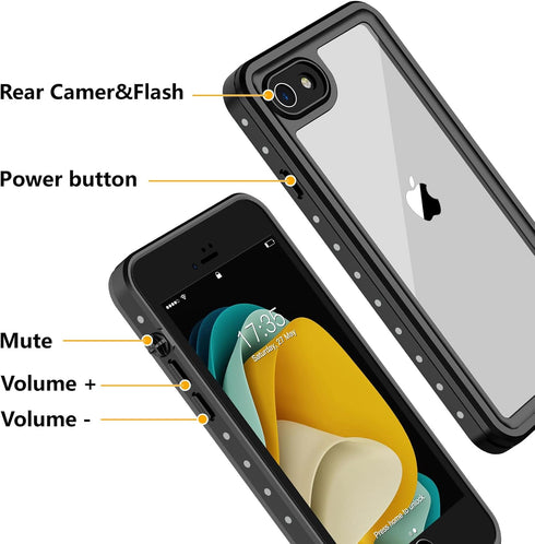 ANTSHARE for iPhone SE 2022 Case/iPhone SE 2020 Case Waterproof,with Built-in Screen Protector,Full Body Shockproof Protective Case for iPhone SE/...