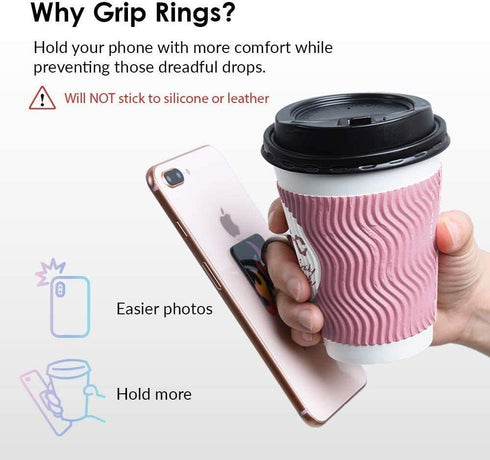 Velvet Caviar Cell Phone Ring Holder - Finger Ring & Stand - Improves Phone Grip Compatible with iPhone, Galaxy and Most Cases (Except Silicone/Le...